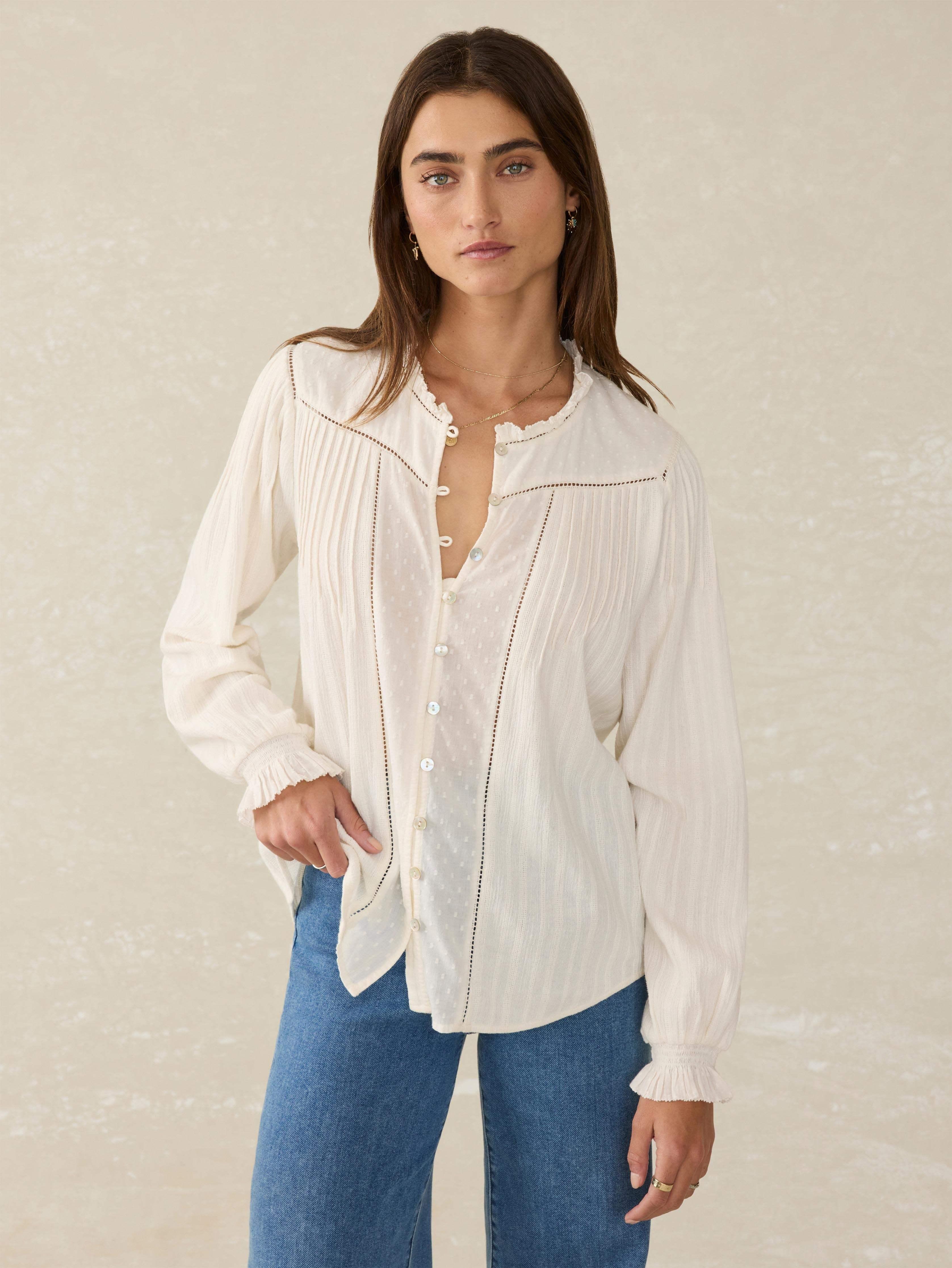 Lily Blouse - Egret Female Product Image