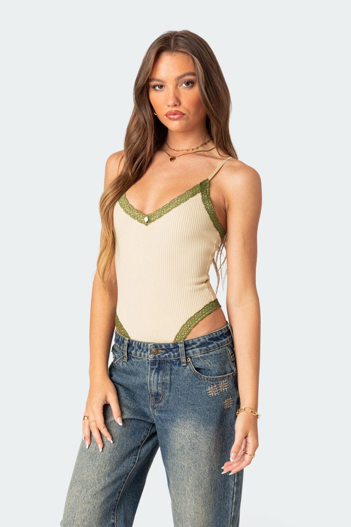 Forest Lacey Ribbed Bodysuit Product Image