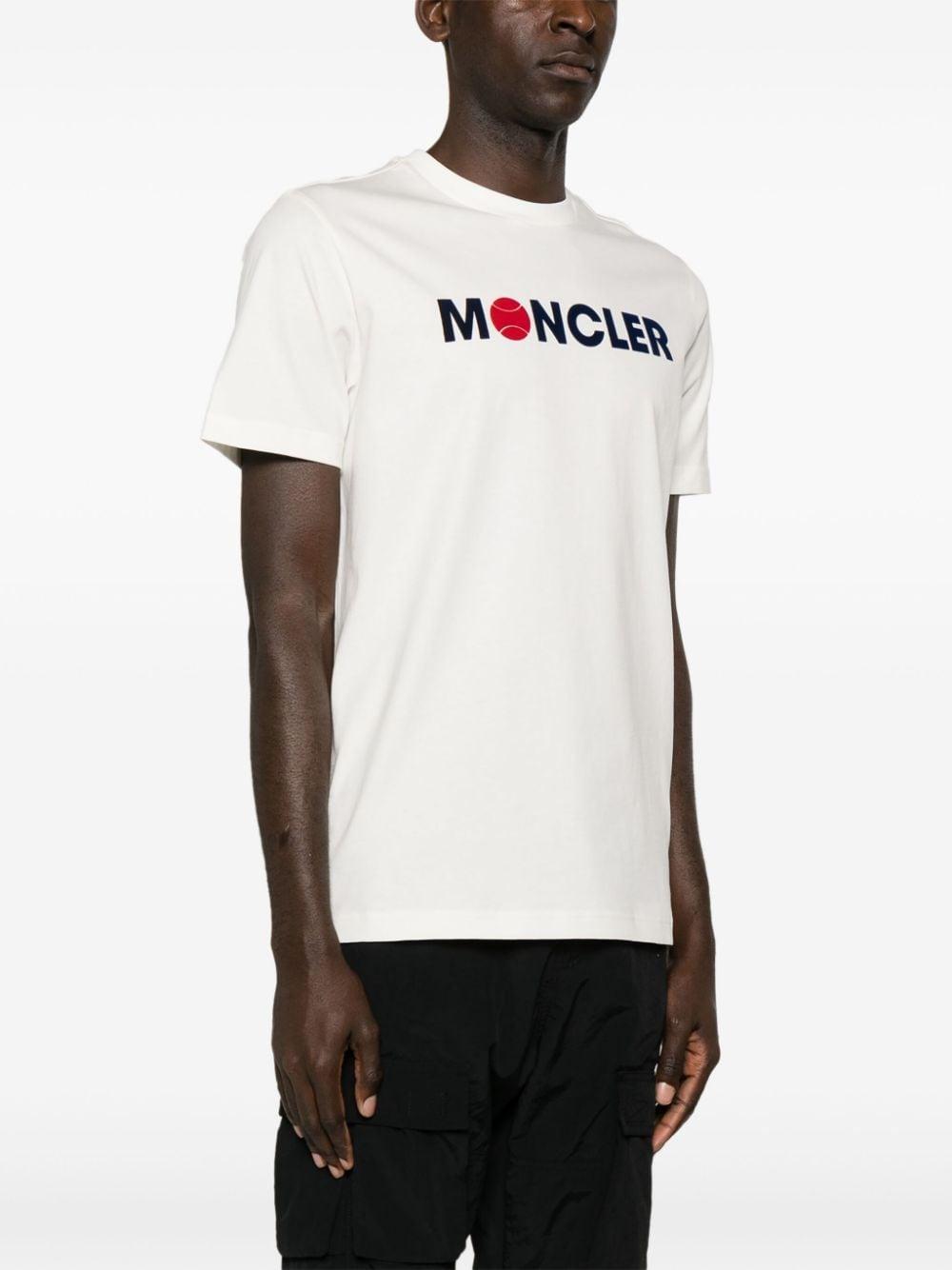 MONCLER Off-white Flocked T-shirt Product Image