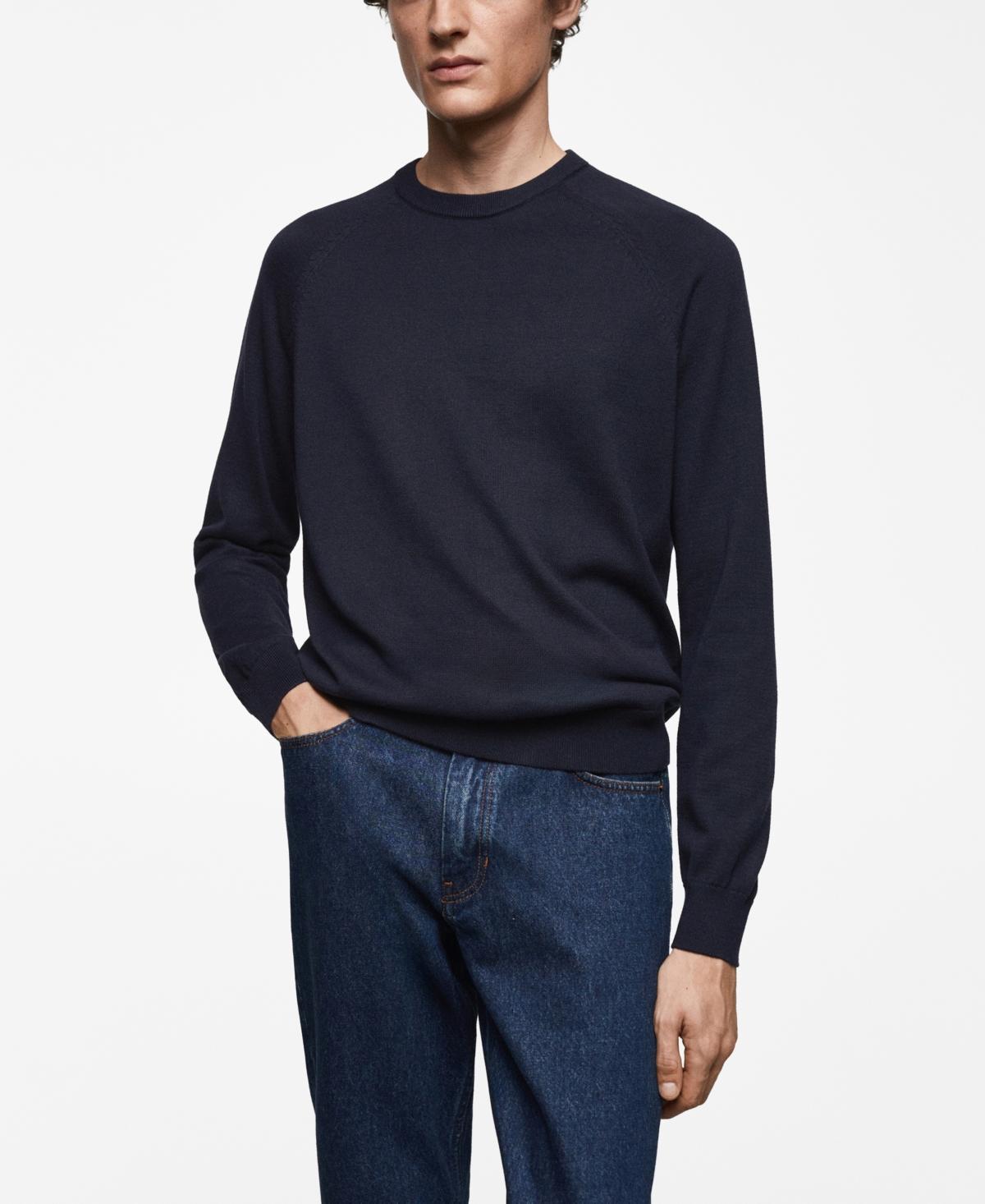 MANGO MAN - Fine-knit cotton sweater dark navyMen Product Image