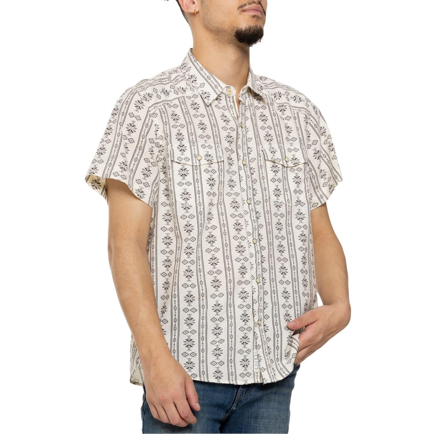 Lucky Brand Printed Workwear Western 2 Shirt - Linen, Short Sleeve Product Image