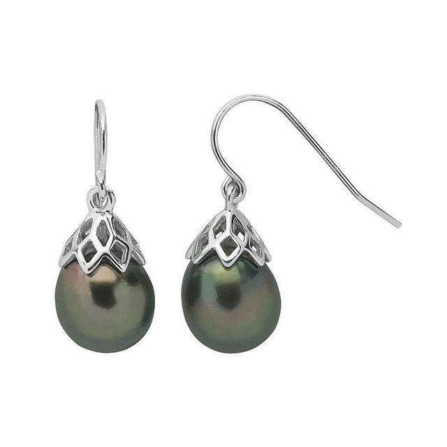 PearLustre by Imperial Tahitian Cultured Pearl Sterling Silver Drop Earrings, Womens, Black Product Image