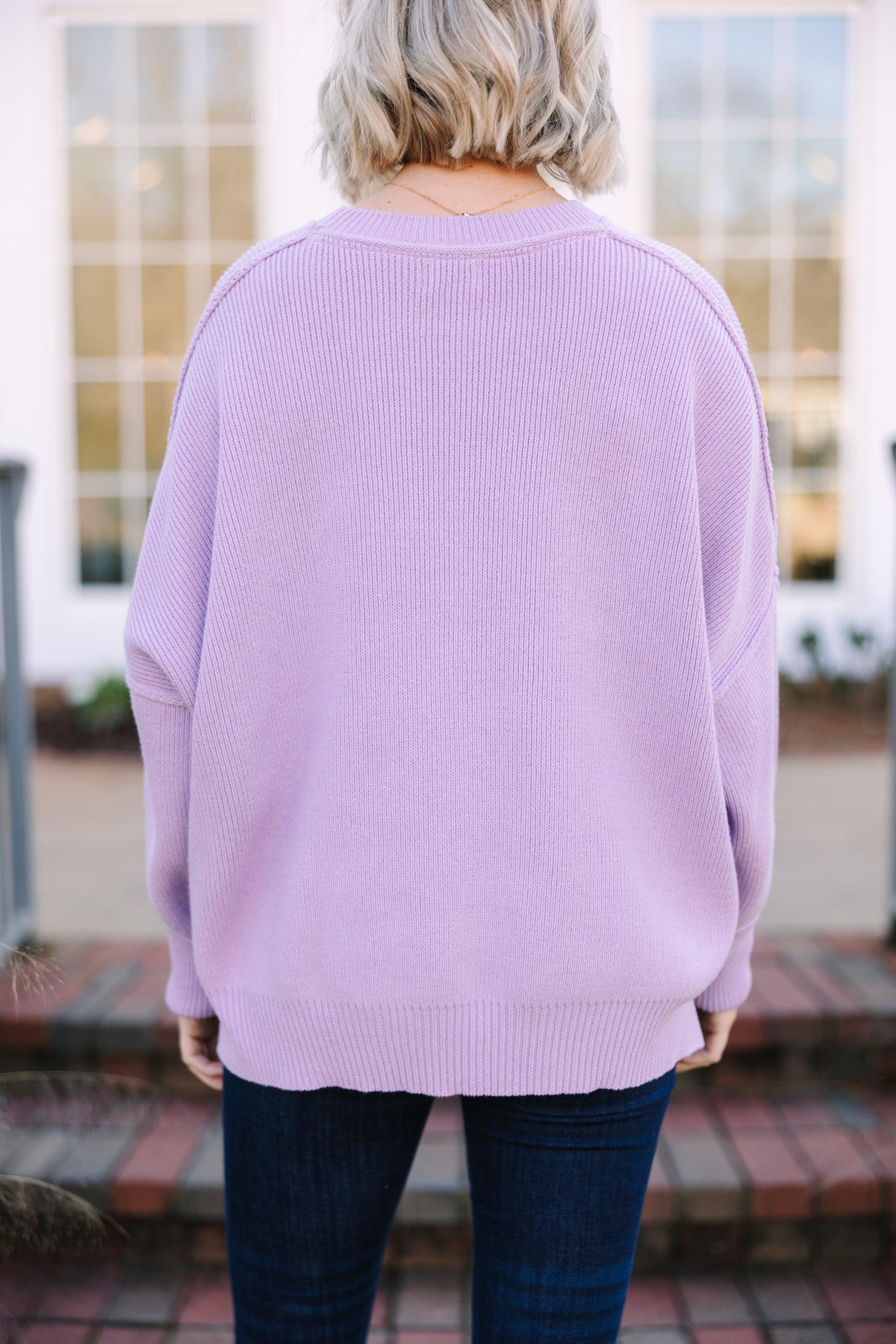 Give You Joy Lavender Purple Dolman Sweater Female Product Image