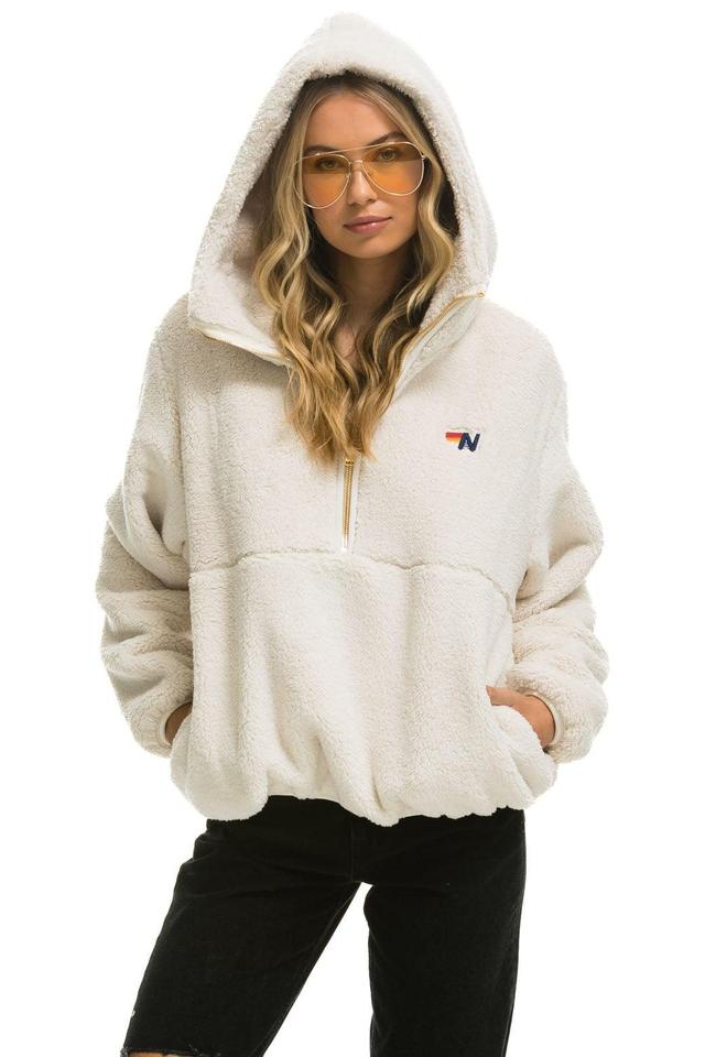 TEDDY APRES  HOODED HALF ZIP JACKET - VINTAGE WHITE Female Product Image