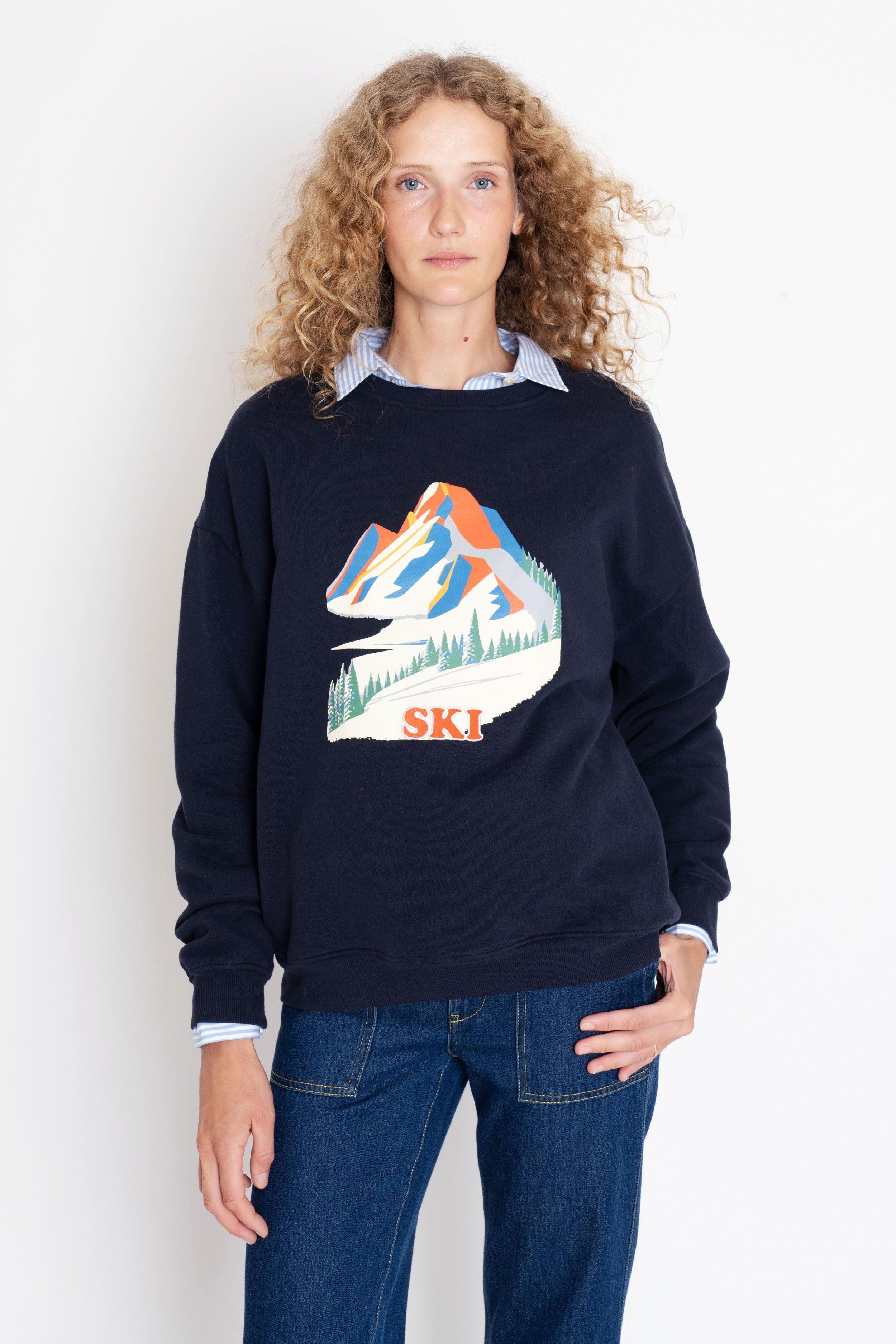 The Oversized Alps Sweatshirt - Navy Female Product Image