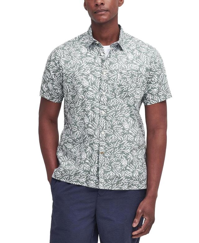 Barbour Mens Jackstone Short Sleeve Button-Front Leaf Print Shirt Product Image