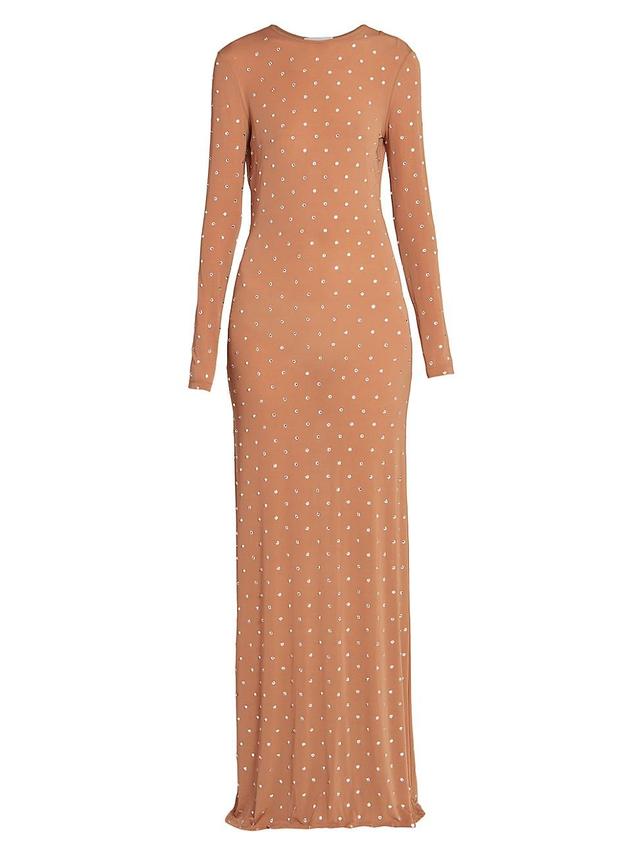 Womens Embellished Crewneck Maxi Dress Product Image