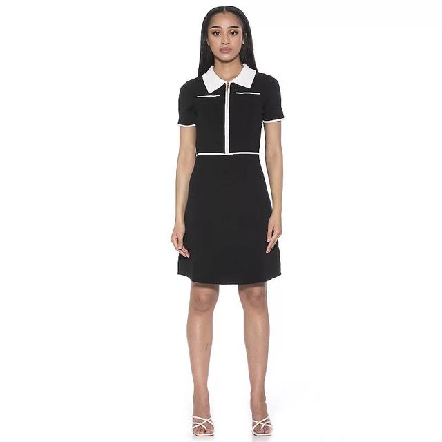 Womens ALEXIA ADMOR Francine Collared Knit Fit And Flare Dress Product Image