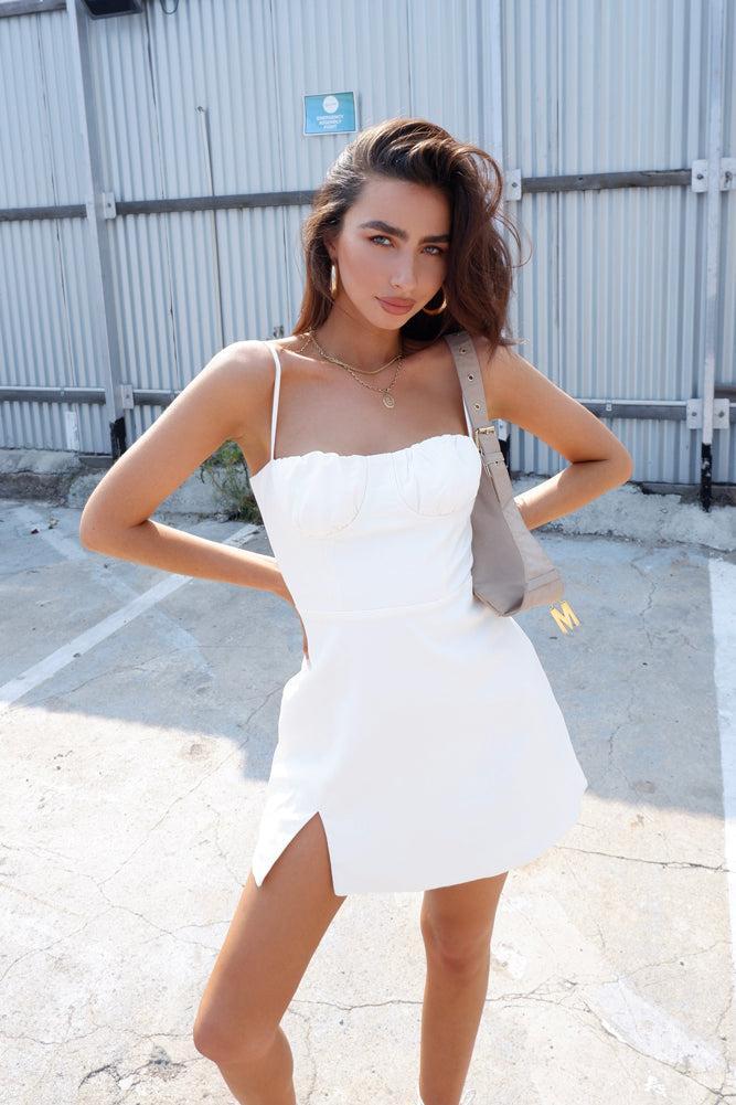 Looking For A Good Time Dress White Product Image