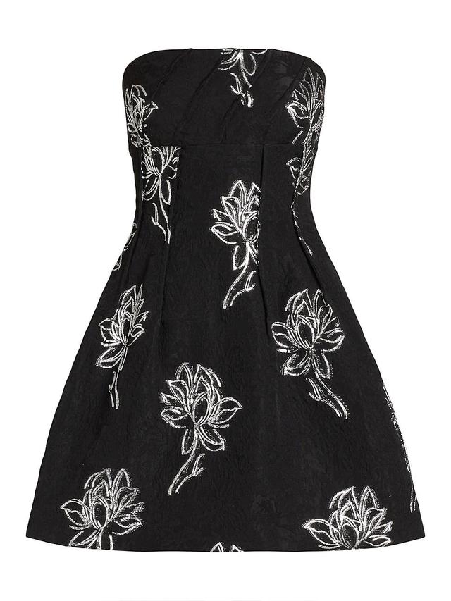 Womens Naomi Floral Jacquard Strapless Minidress Product Image