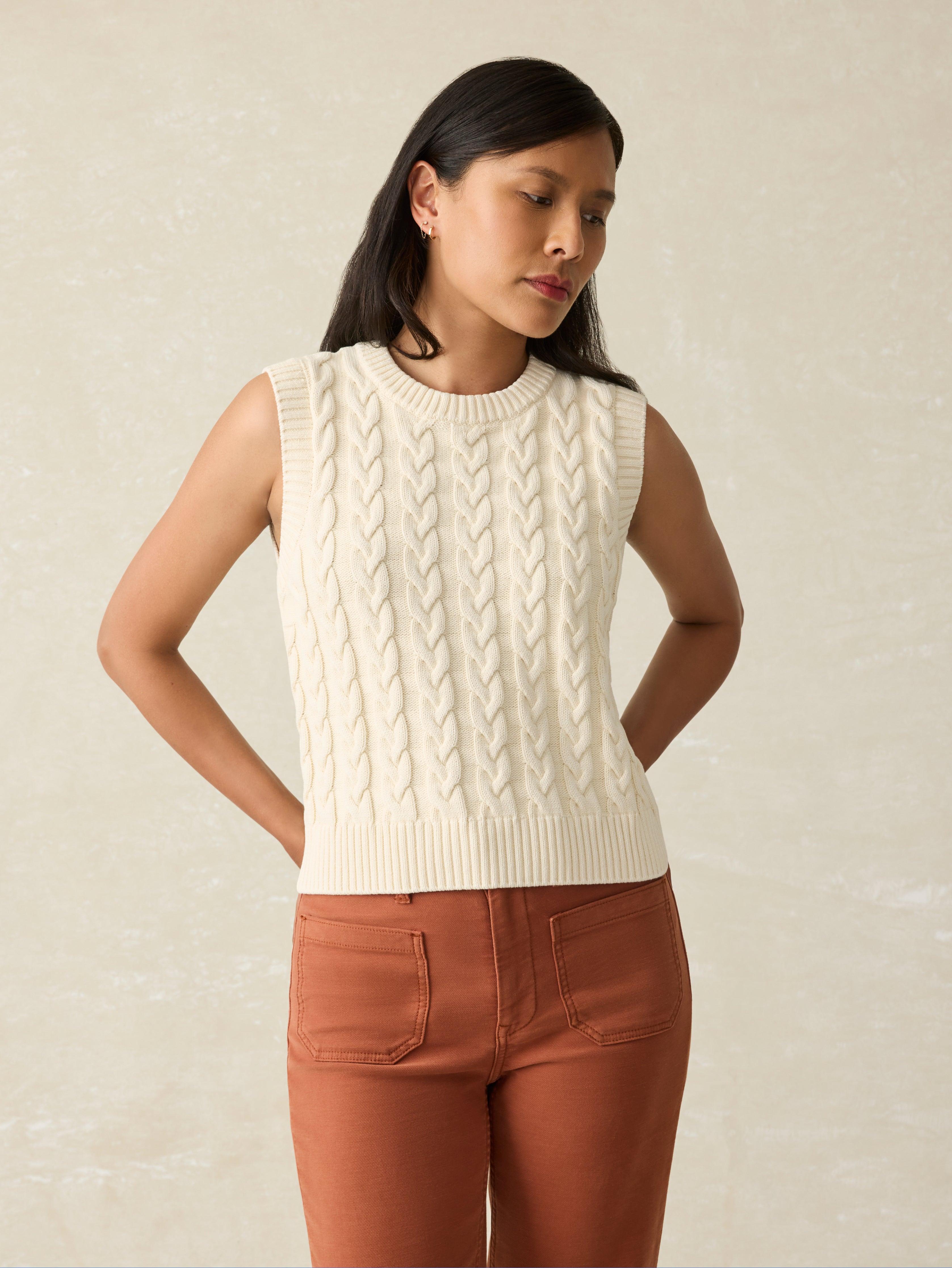 Sunwashed Sweater Vest - White Shell Female Product Image