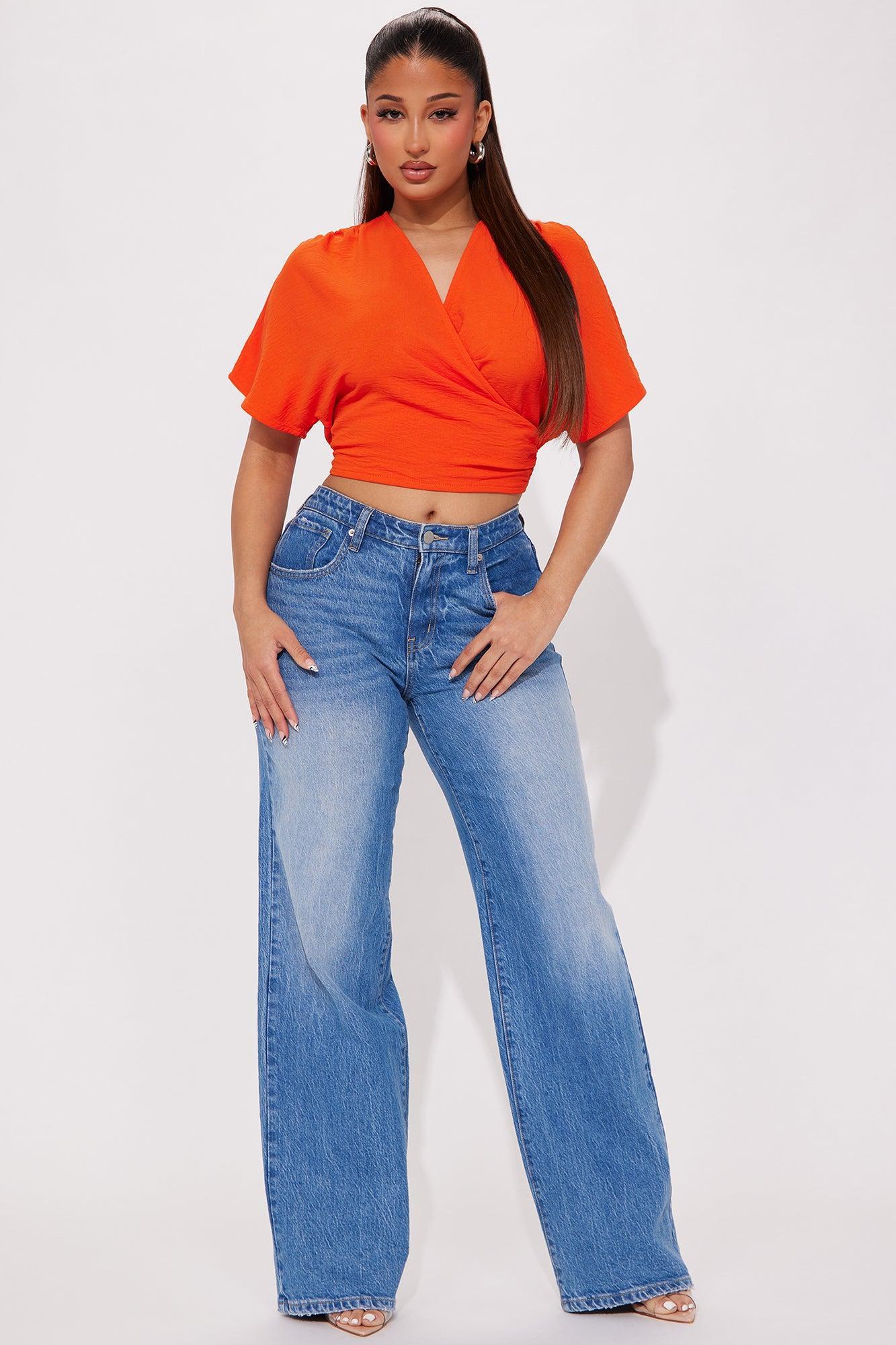 Jamie Blouse Top - Orange Product Image