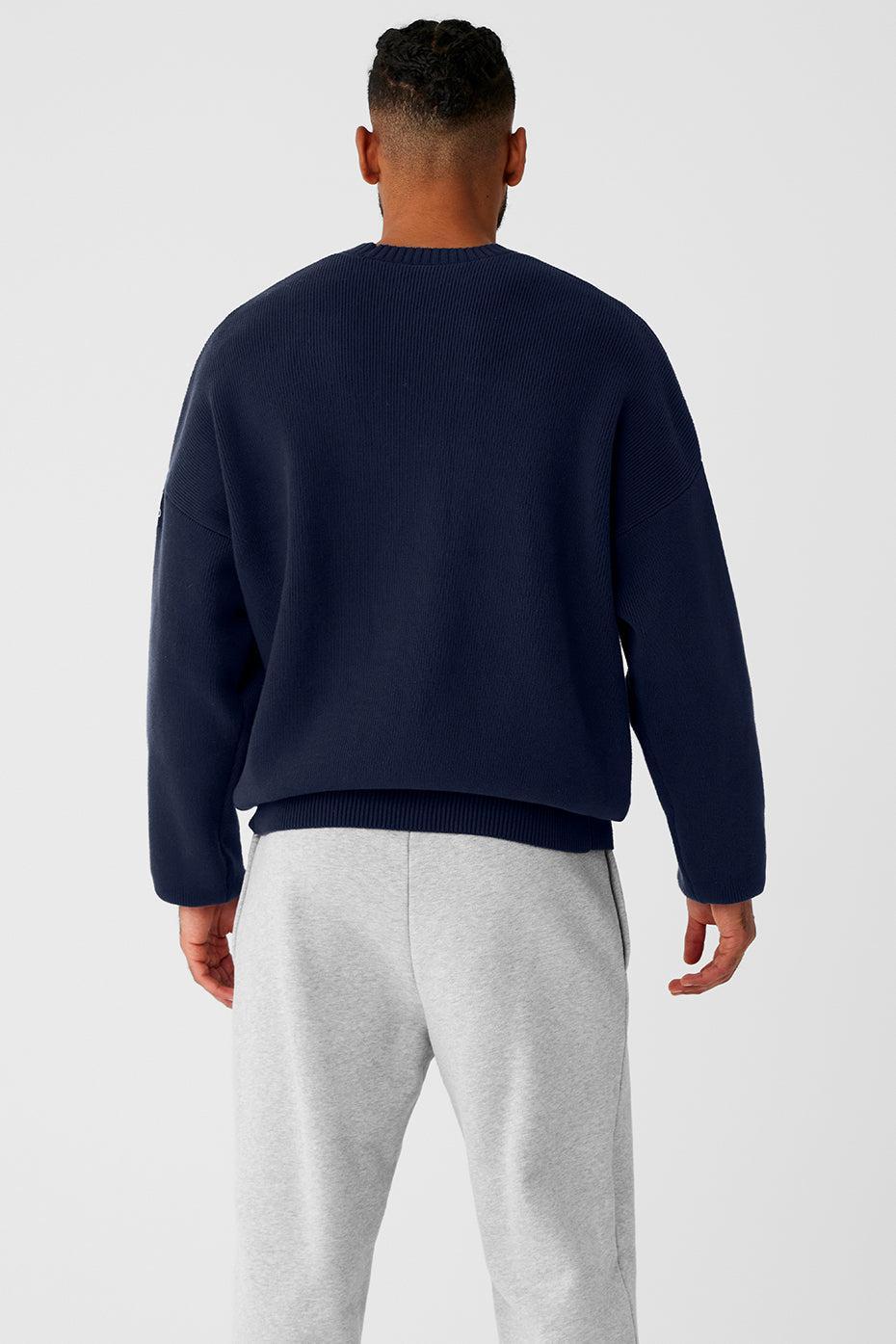 Scholar Crew Neck Sweater - Navy Product Image