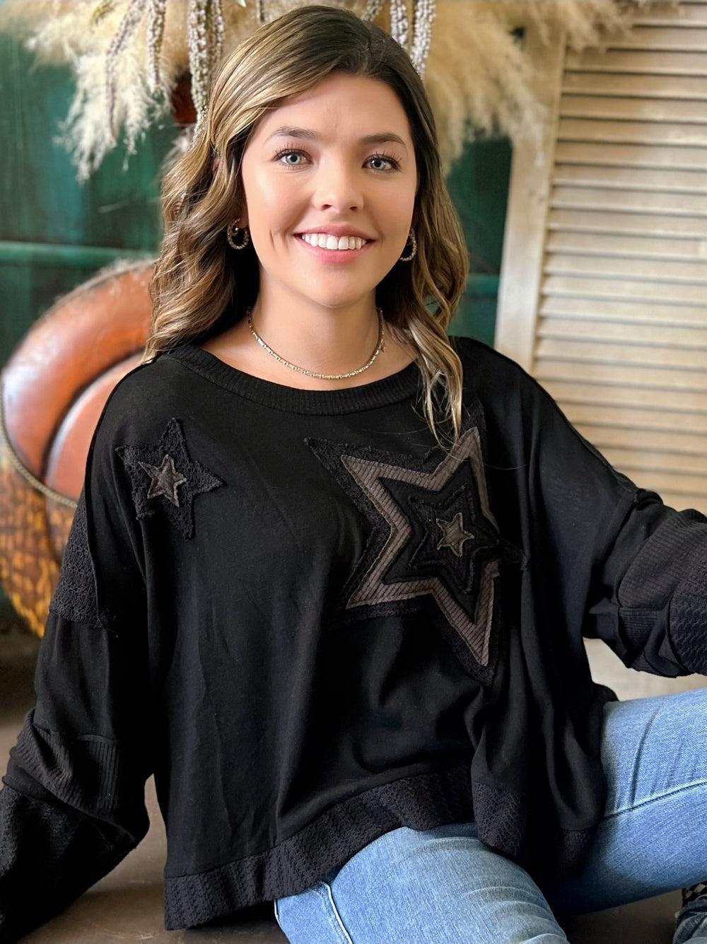 Black Multi Layered Star Top Product Image