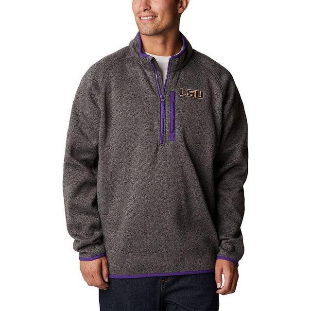 Mens Columbia Charcoal LSU Tigers Canyon Point Omni-Shield Raglan Half-Zip Top Product Image