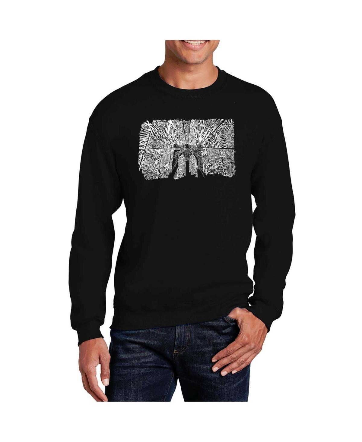 La Pop Art Mens Word Art Brooklyn Bridge Crewneck Sweatshirt Product Image