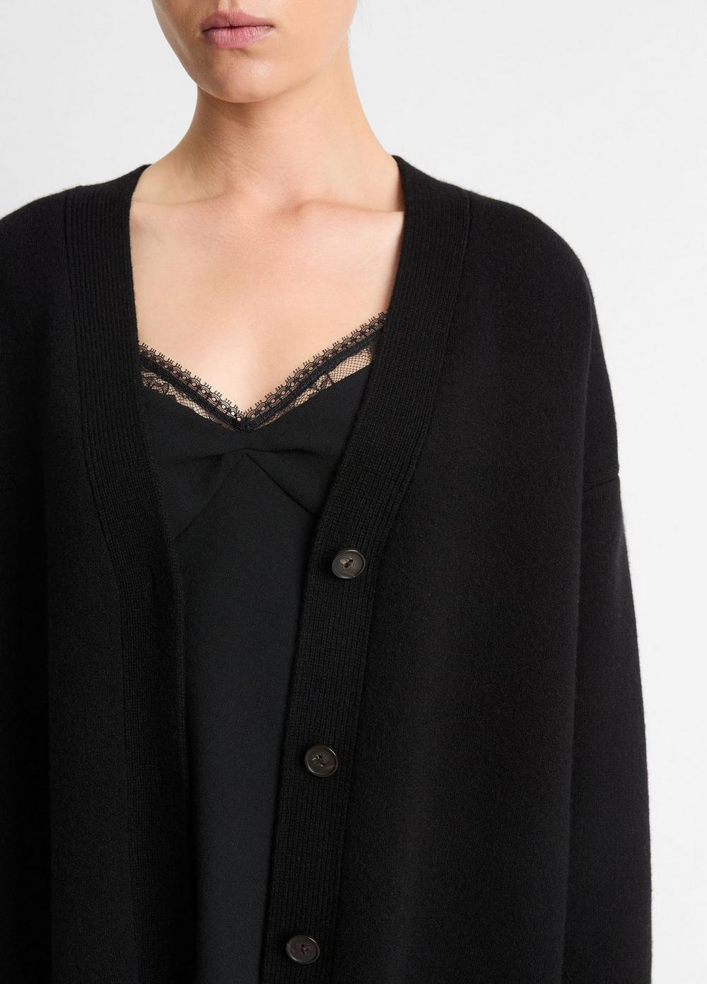 Double-Knit Wool-Blend Oversized Cardigan Product Image