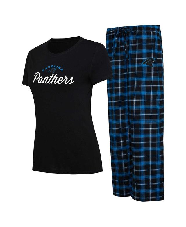 Womens Concepts Sport /Blue Carolina Panthers Arctic T-Shirt & Flannel Pants Sleep Set Product Image