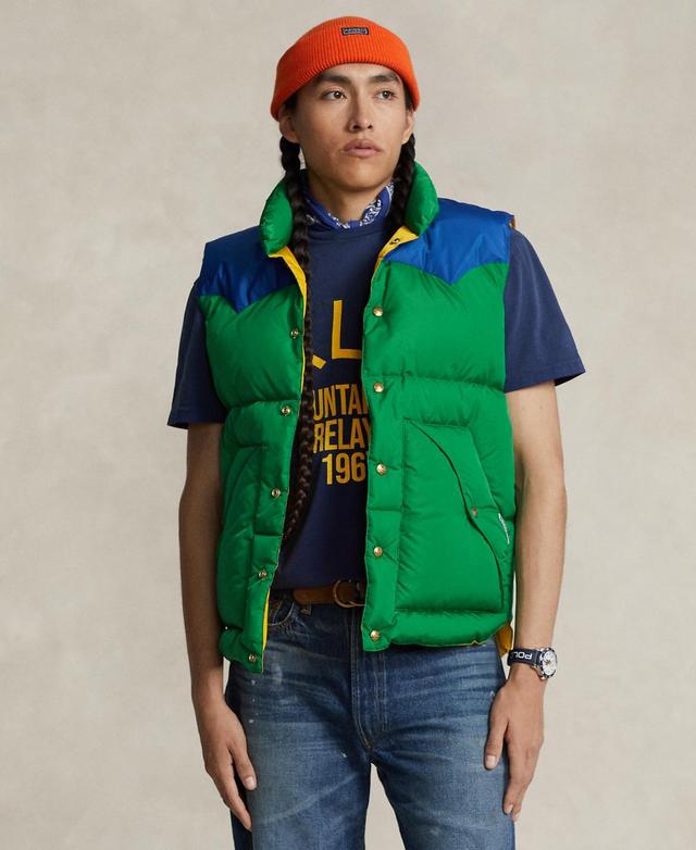 Polo Ralph Lauren Mens Colorblocked Puffer Vest - Green Grass Product Image