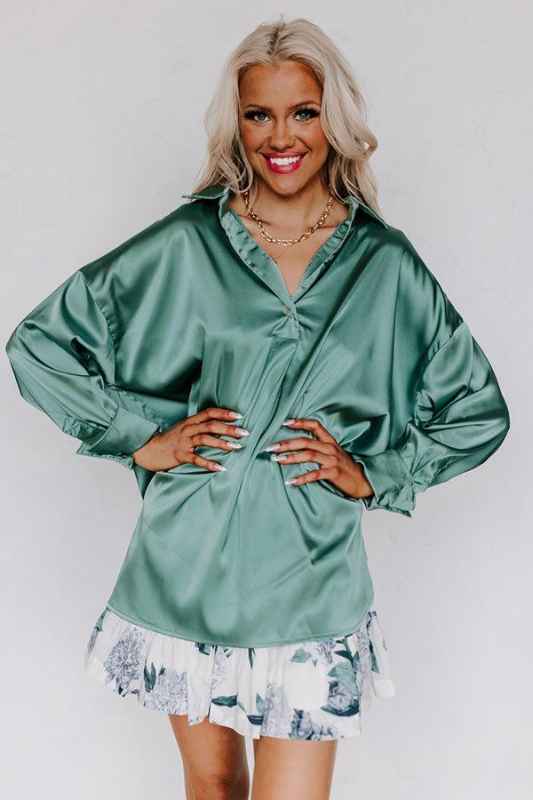 Siren Song Satin Shift Top In Ocean Wave Product Image