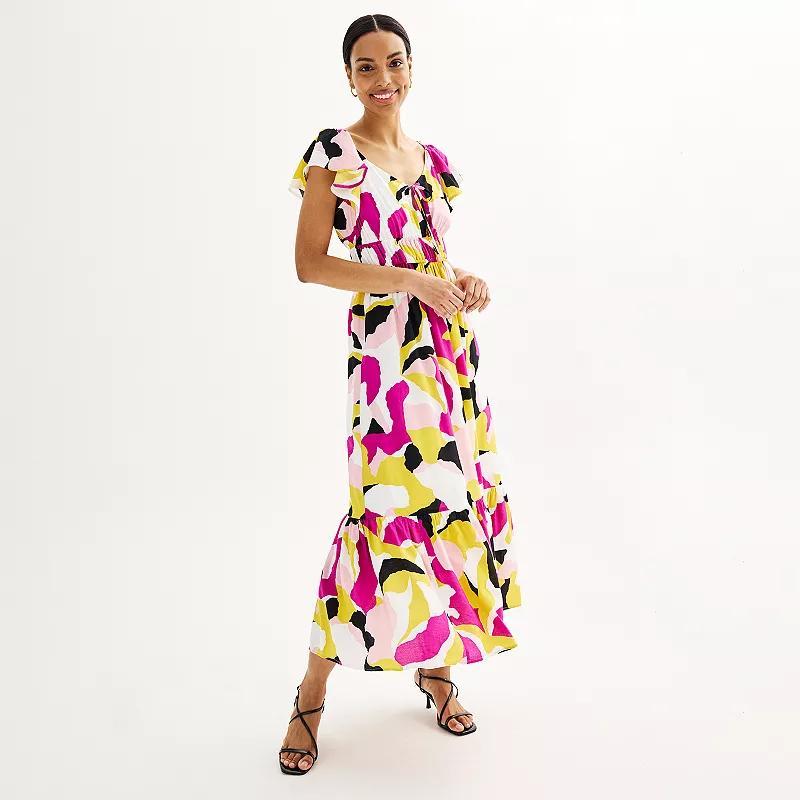 Womens Nine West Flutter Sleeve Maxi Dress Product Image