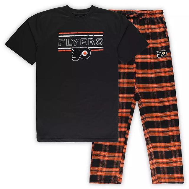 Mens Black/Orange Philadelphia Flyers Big & Tall T-Shirt & Pajama Pants Sleep Set Product Image