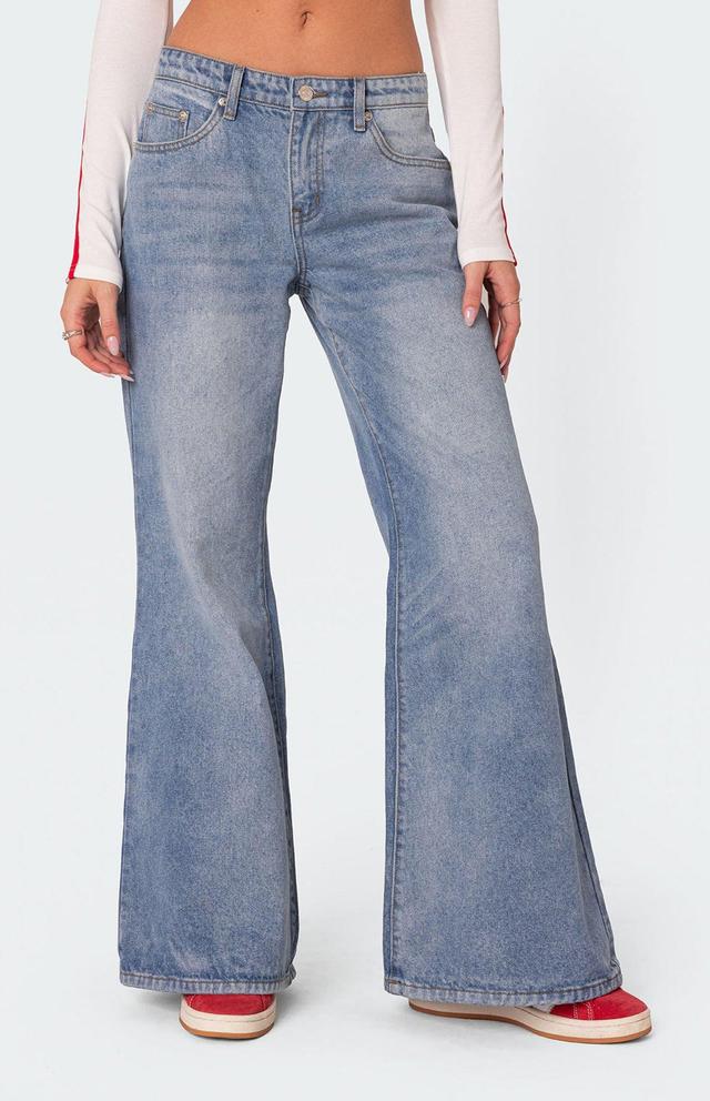 Edikted Women's Low Rise Wide Leg Jeans Product Image