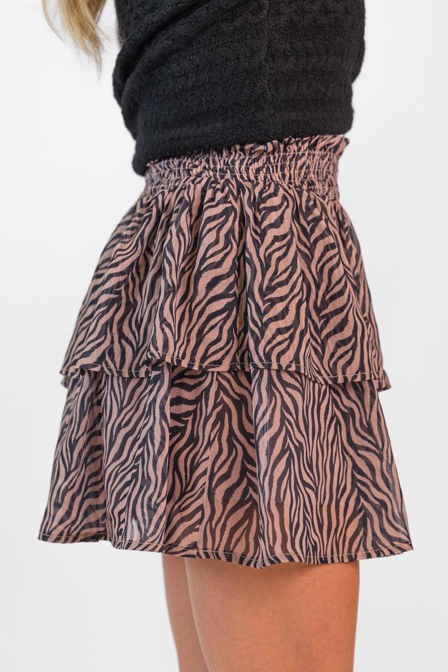 Breezy In Wild Over You Black and Tan Tiered Zebra Skort FINAL SALE Product Image