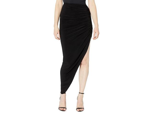 Norma Kamali Side Drape Long Skirt (Black) Women's Swimwear Product Image