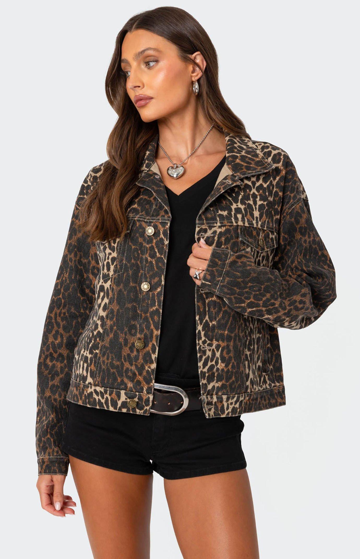 Edikted Women's Print Denim Jacket - Product Image