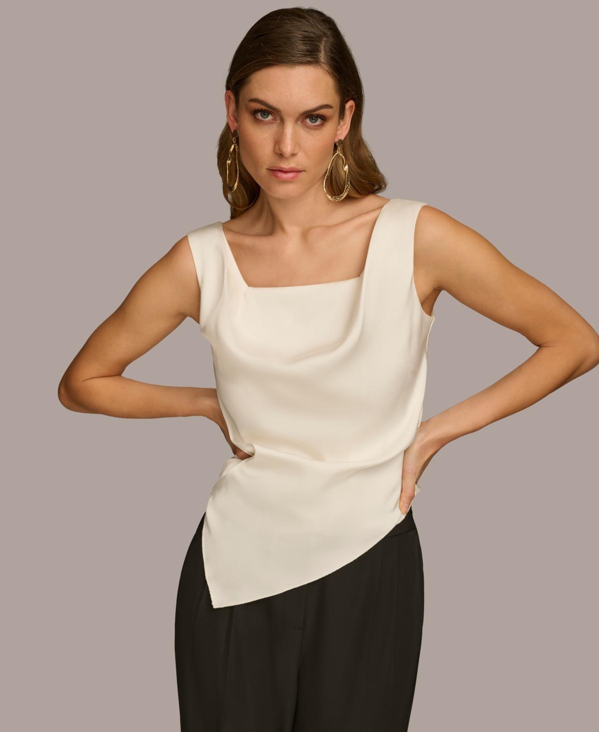 Women's Square-Neck Satin Tank Top Product Image