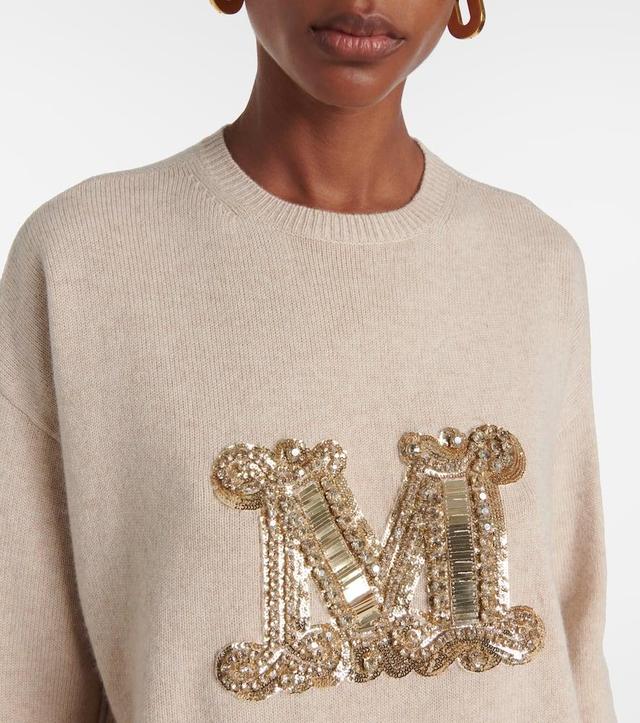 MAX MARA Vicolo Wool Knit Logo Sweater In Brown Product Image