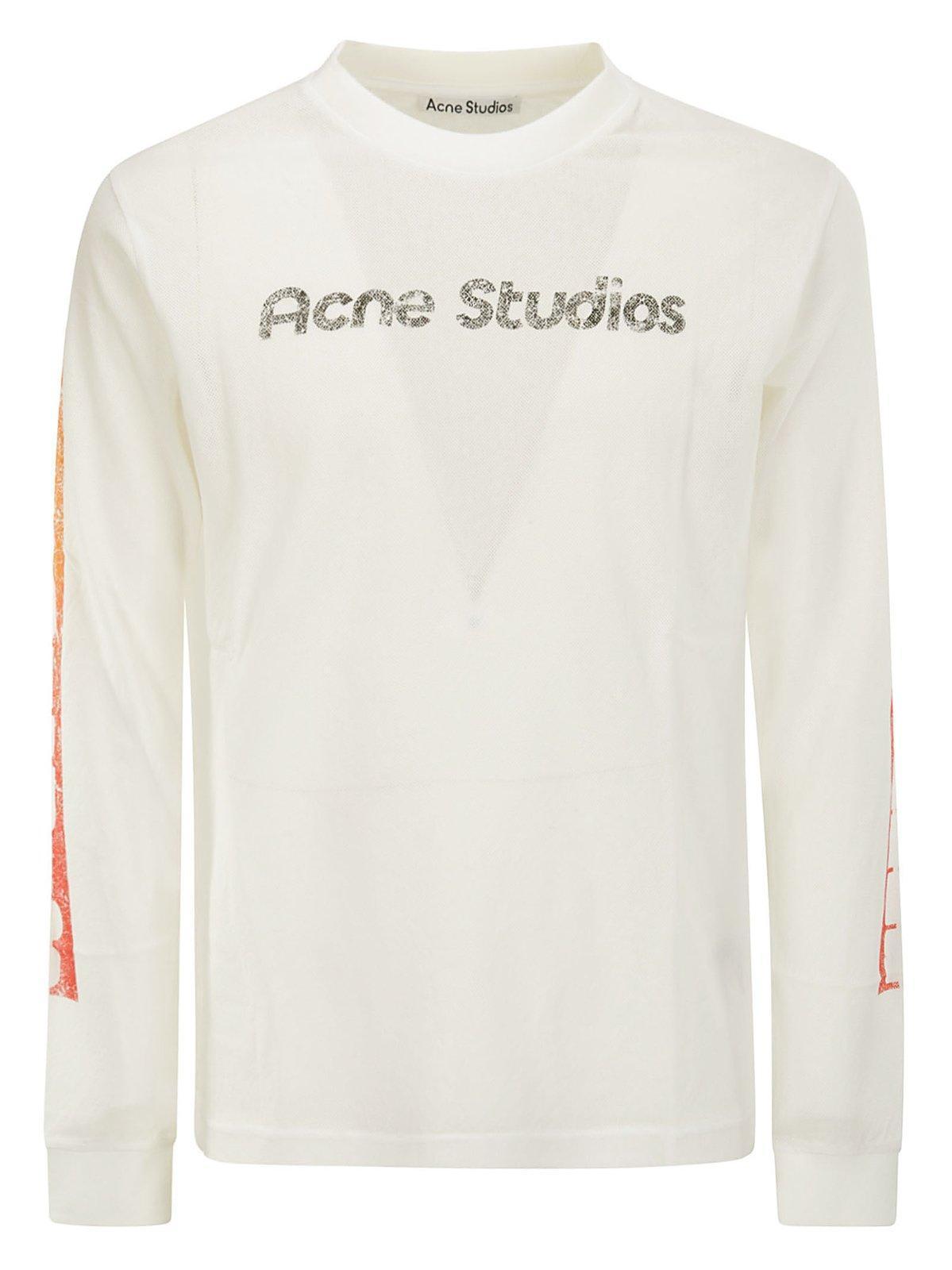 Logo Printed Long Sleeved T-shirt In 183 Optic White Product Image