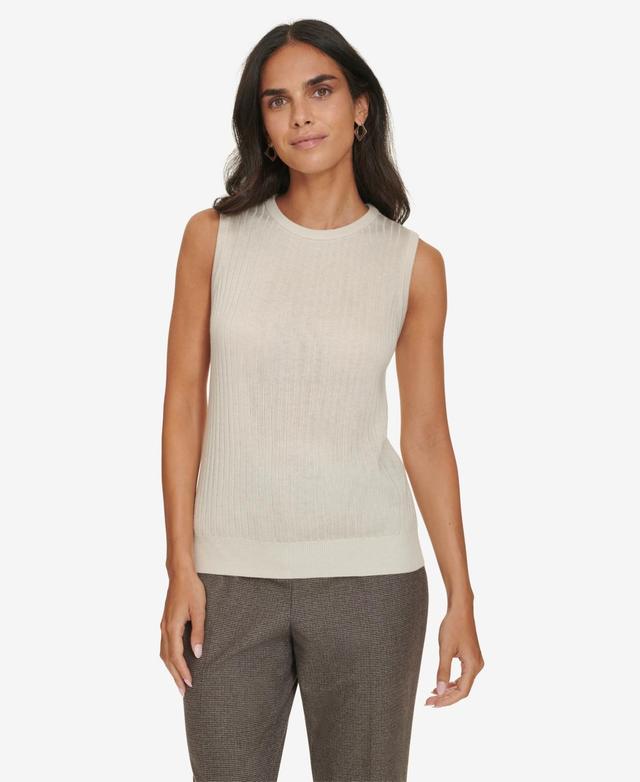 Calvin Klein Womens Sleeveless Crewneck Sweater Product Image