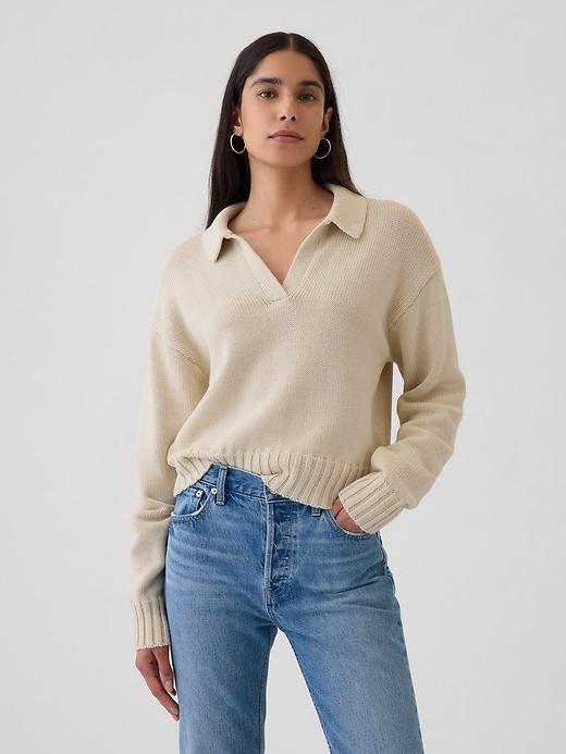 Shrunken Polo Sweater Product Image