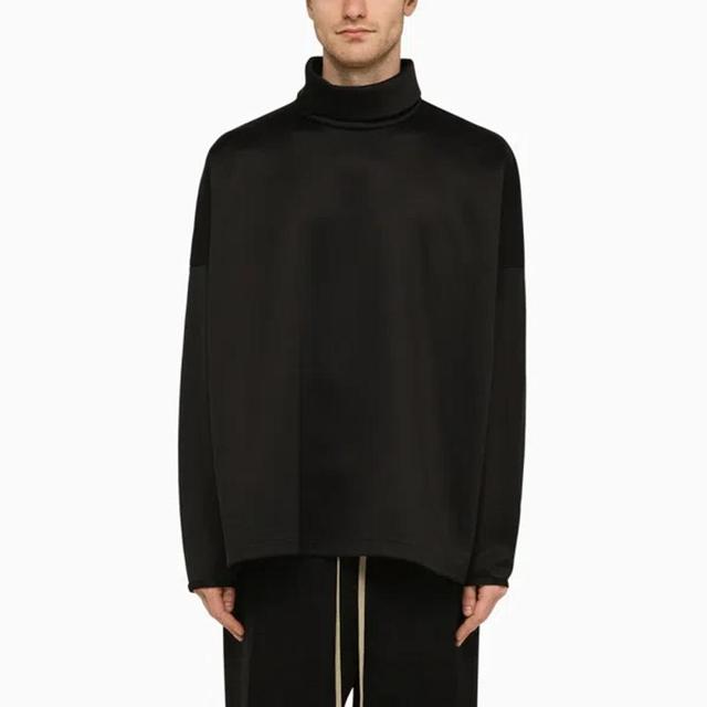 Fine-knit Roll-neck Jumper In Black Product Image