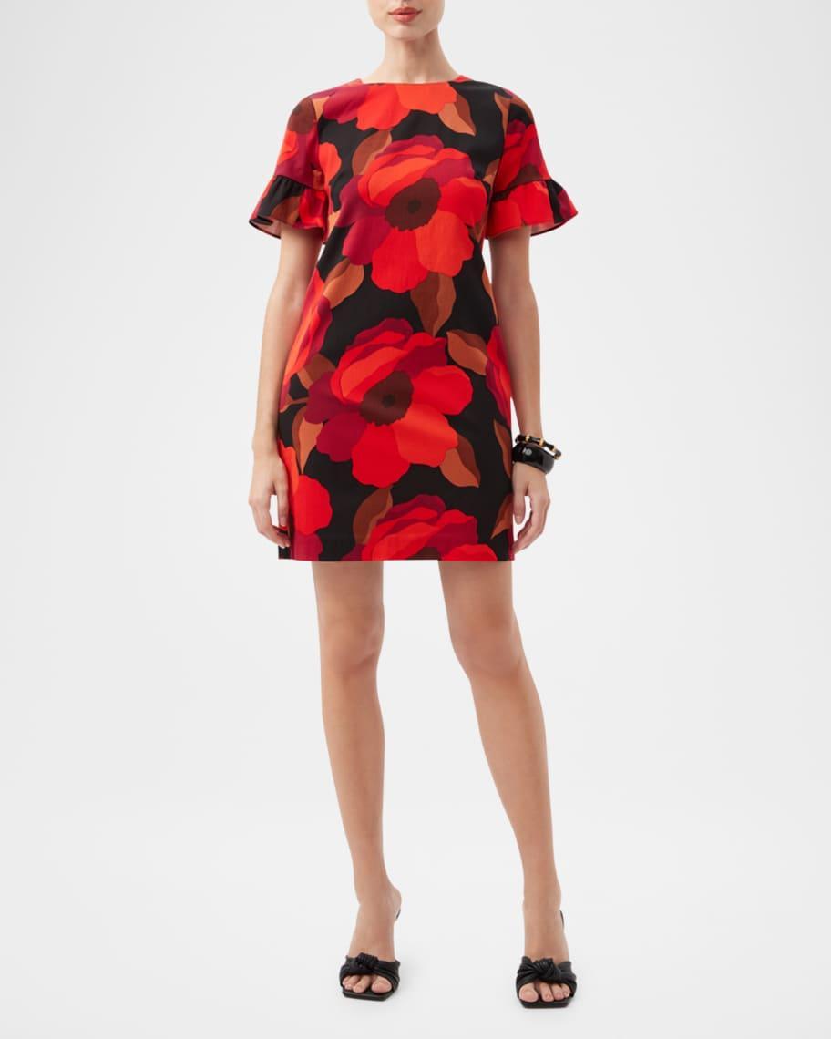 Darling Floral-Print Ruffle Mini Dress Product Image