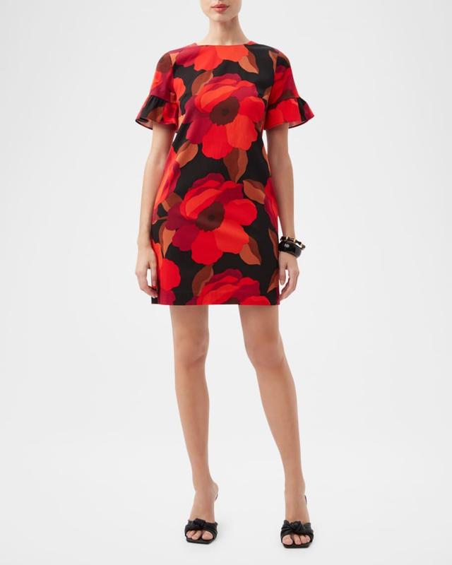 Darling Floral-Print Ruffle Mini Dress Product Image