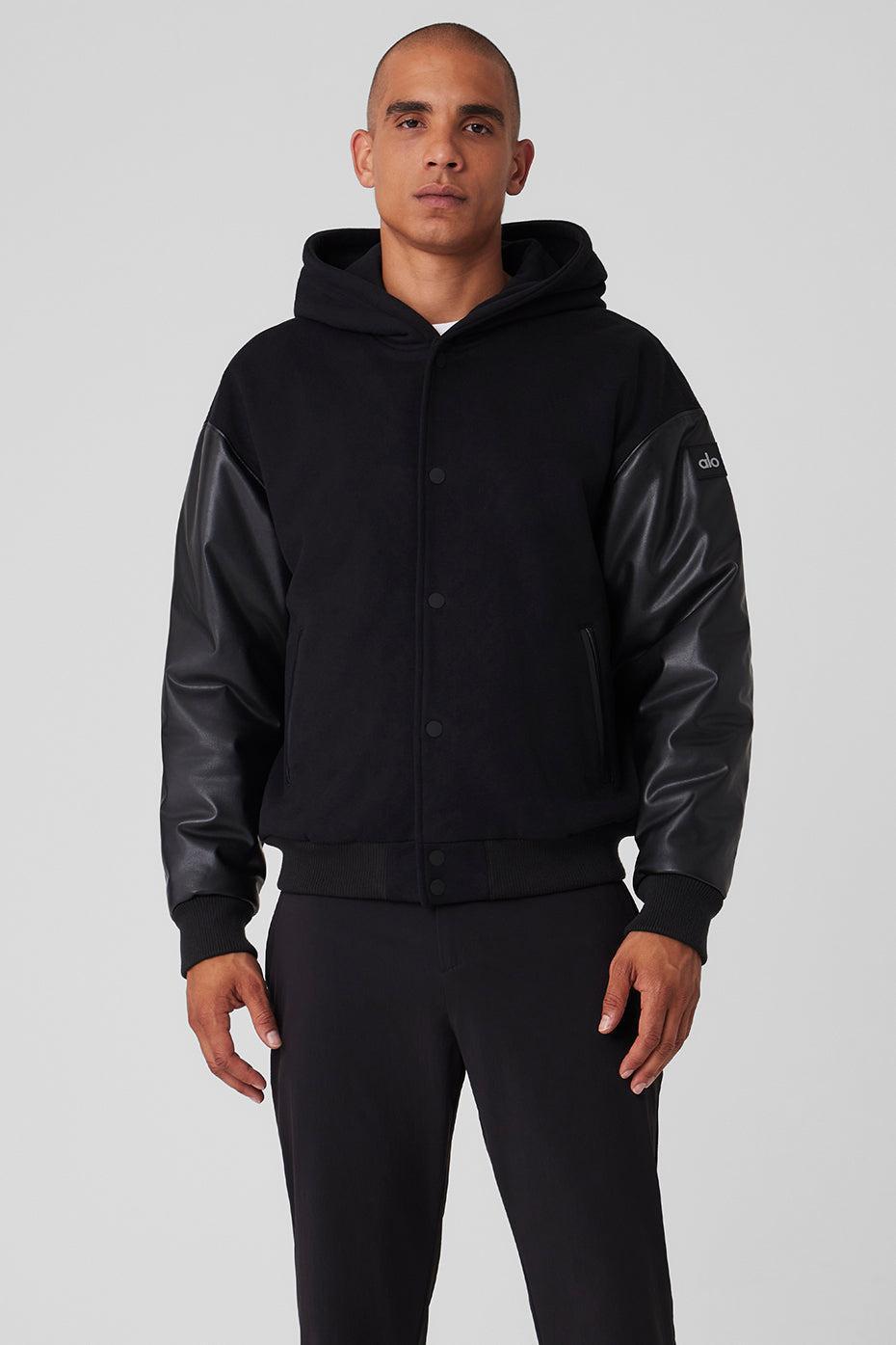 Select Hooded Bomber Jacket - Black Male Product Image