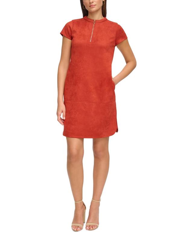 kensie Faux-Suede Shift Dress Product Image