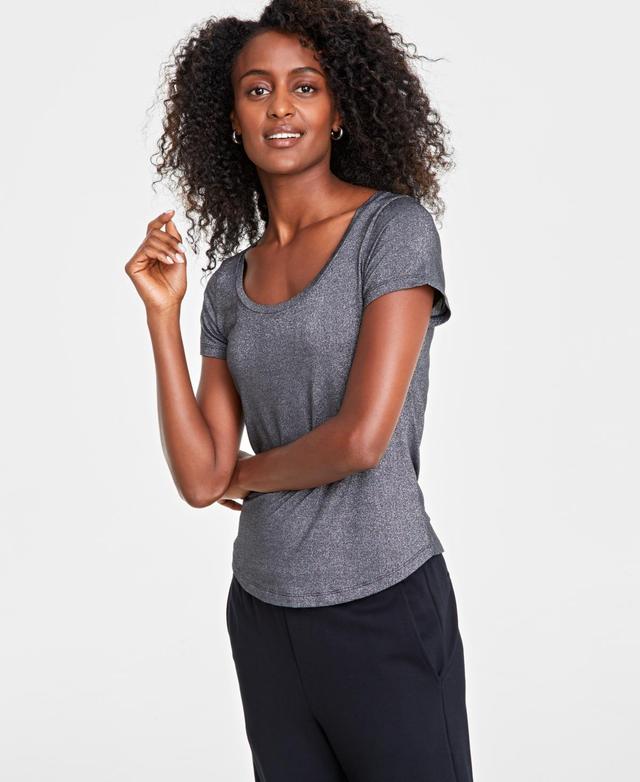 On 34th Womens Short-Sleeve Solid Shine Top, Created for Macys Product Image