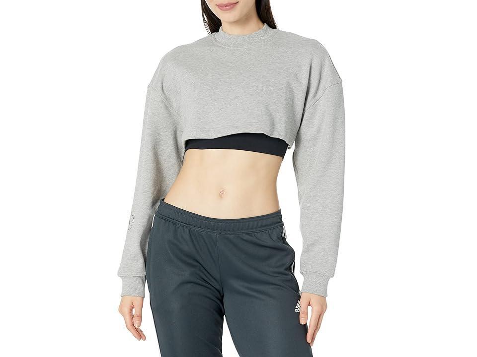 adidas by Stella McCartney TrueCasuals Cropped Sportswear Sweatshirt HR9173 (Medium Grey Heather) Women's Clothing Product Image