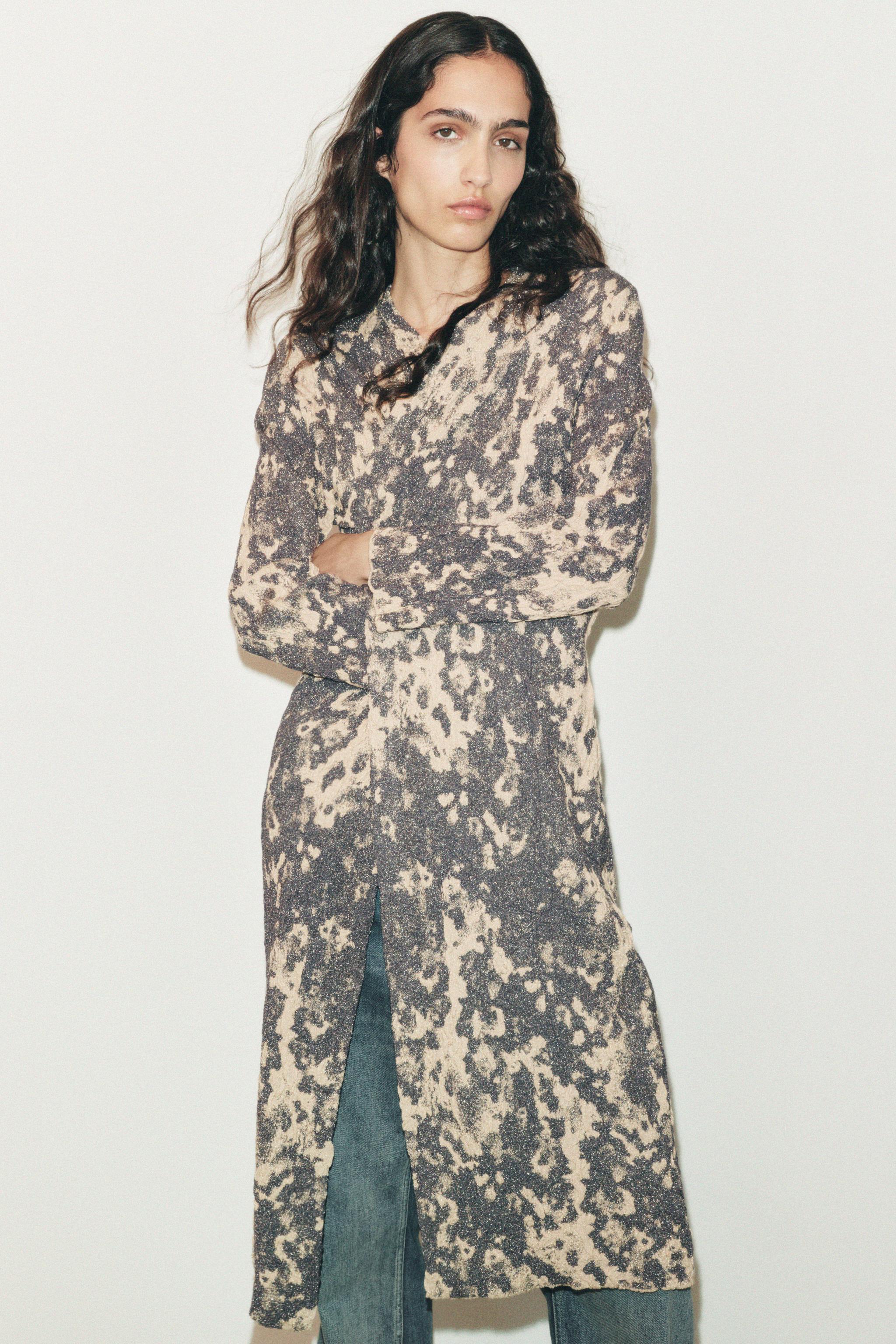 JACQUARD KNIT COAT Product Image