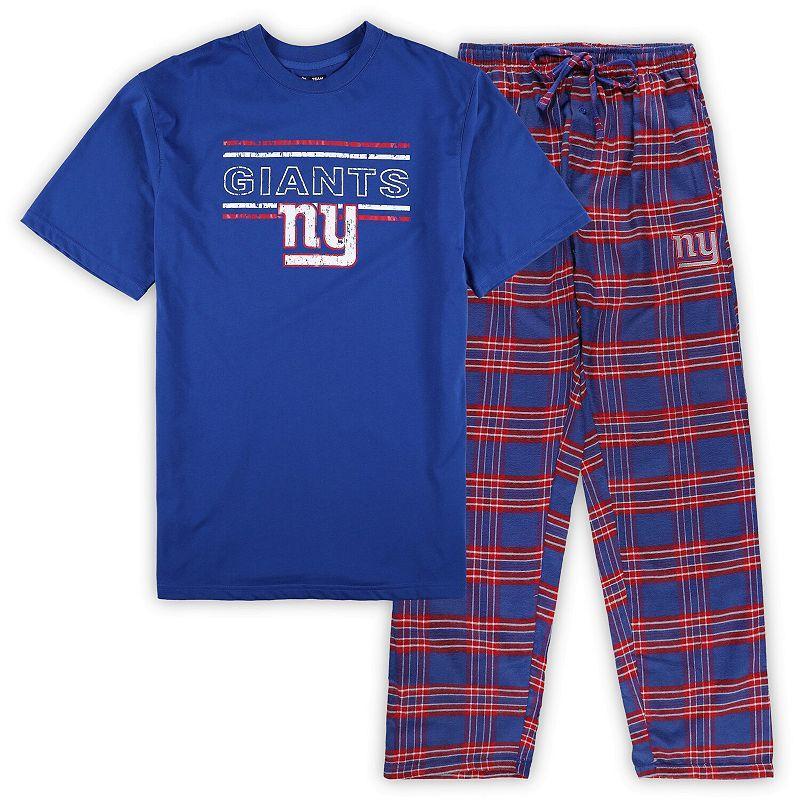 Mens Concepts Sport Royal/Red New York Giants Big & Tall Flannel Sleep Set Product Image