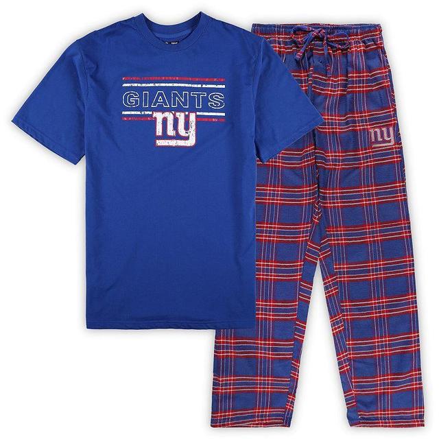 Mens Concepts Sport Royal/Red New York Giants Big & Tall Flannel Sleep Set Product Image