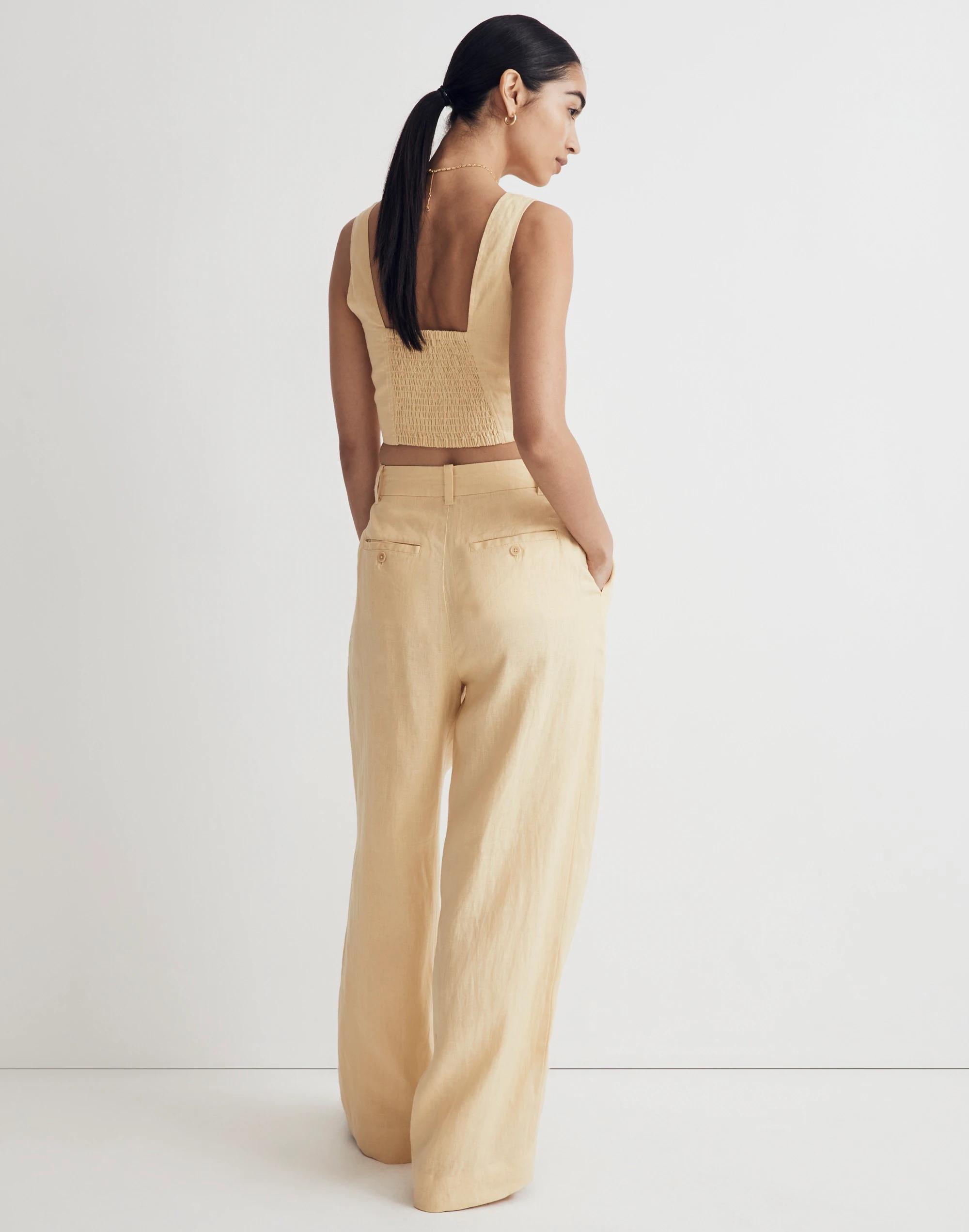 The Harlow Wide-Leg Pant in 100% Linen Product Image