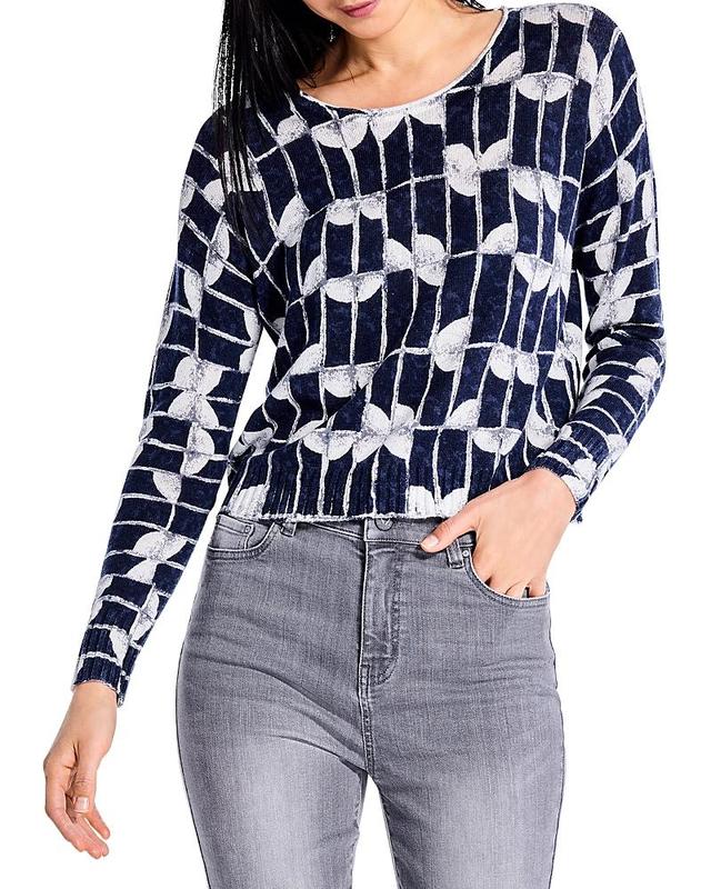 NIC+ZOE Shape Shift Sweater (Indigo Multi) Women's Clothing Product Image