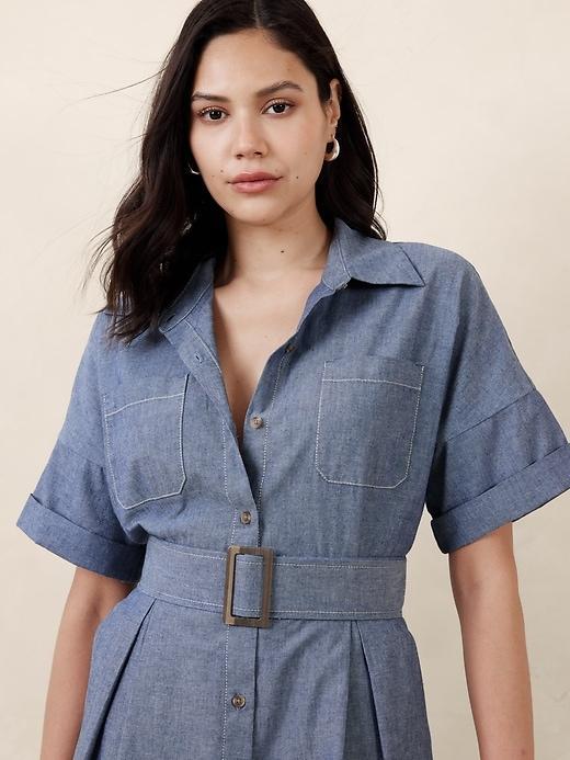 Chambray Mini Shirtdress Product Image