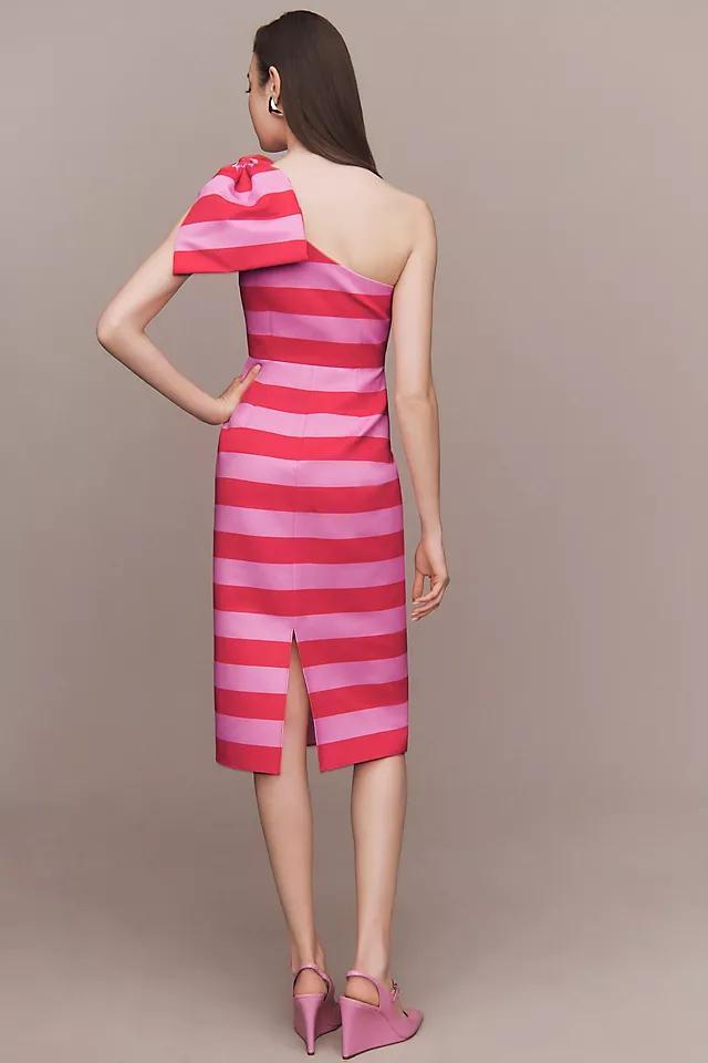 Sachin & Babi Fiona One-Shoulder Striped Taffeta Midi Dress Product Image