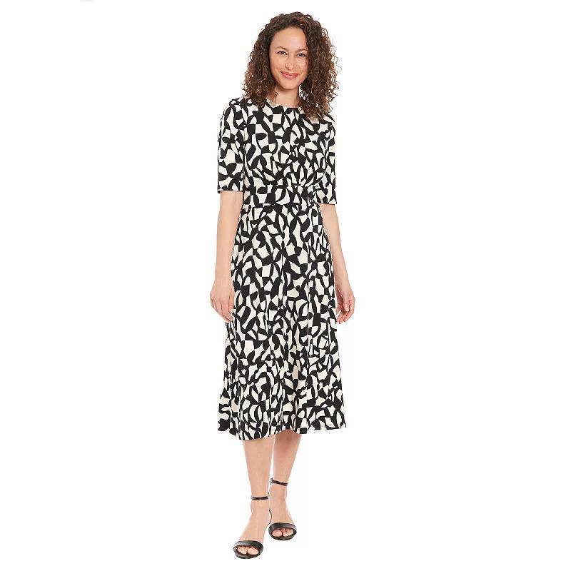 Womens London Times Printed Midi A-Line Dress Product Image